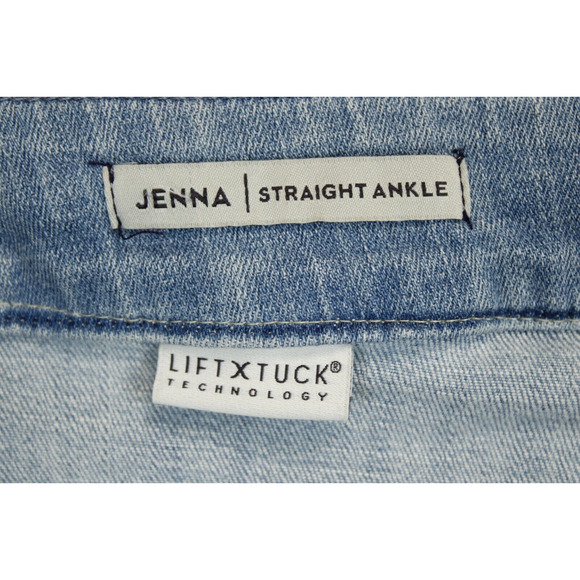 NYDJ Jenna Lift Tuck Ankle Jeans Women 20W Straight Frayed Hem Radiance Blue - Picture 10 of 13